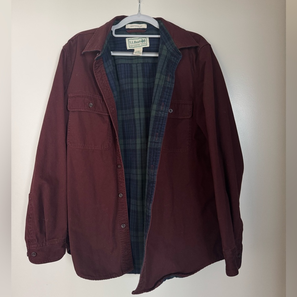 LL Bean Men’s Worker Flannel Button Up Size Small